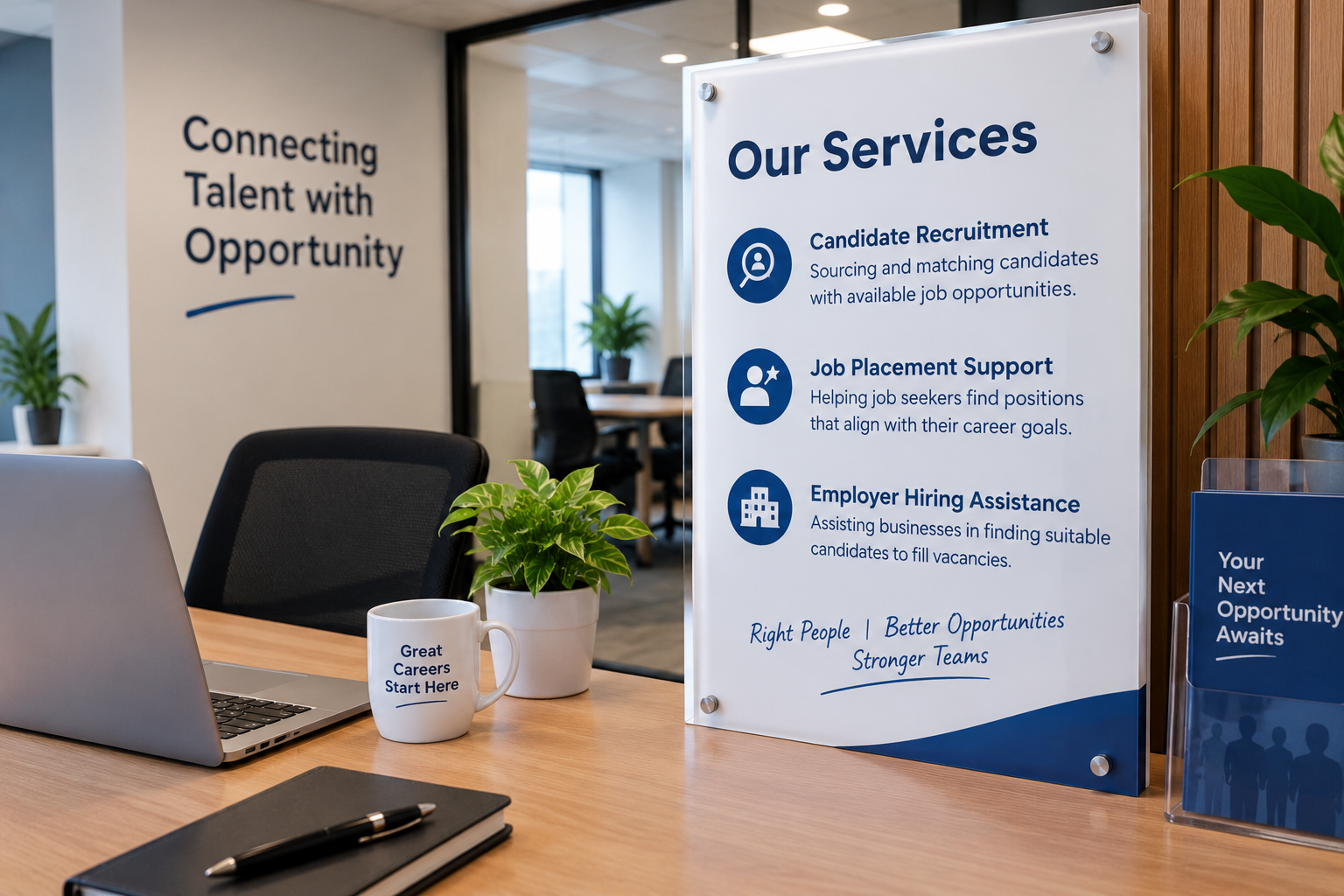 **Professional Recruitment Services**   Providing candidate recruitment, job placement support, and employer hiring assistance to connect the right people with the right opportunities.