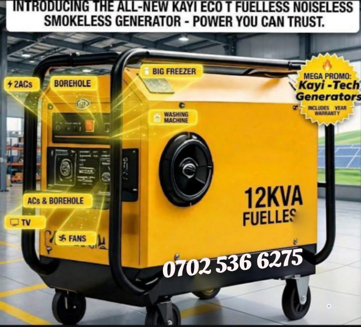 FUELESS NOISLESS SMOKELESS GENERATORS