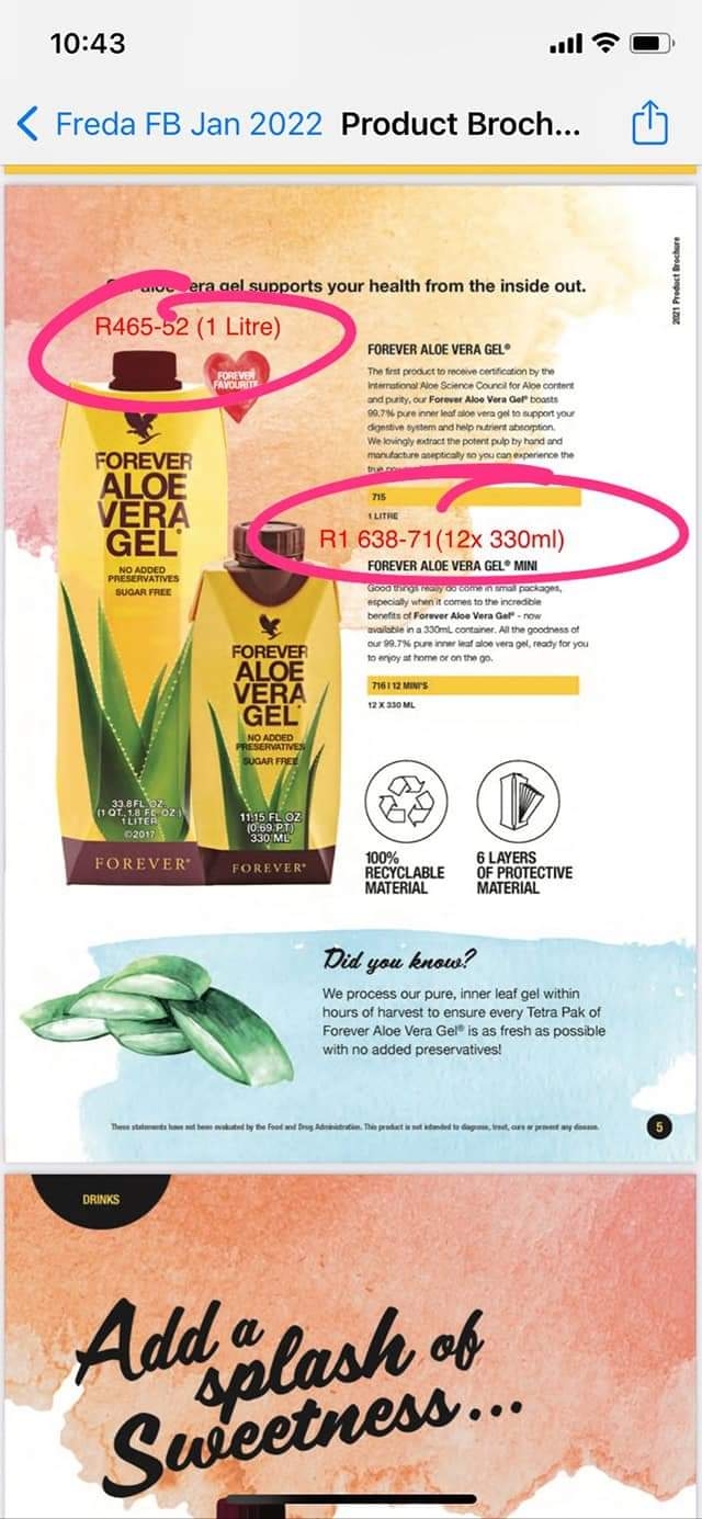 The aloe vera drink