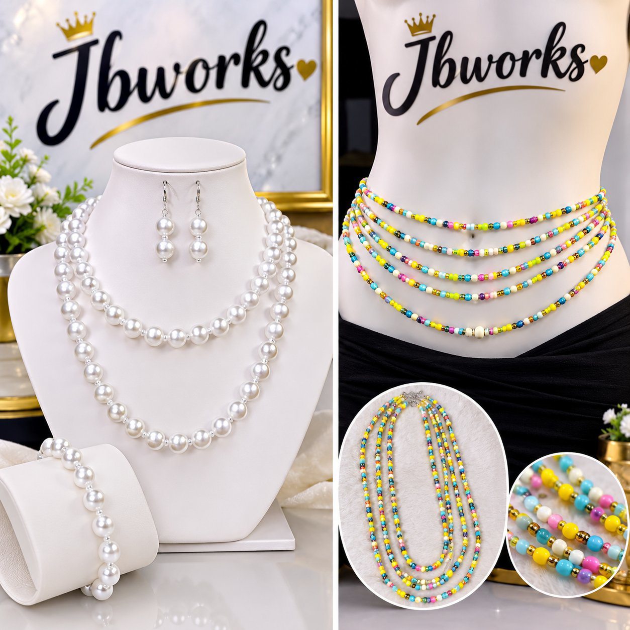 Pearl beads set and Waist beads